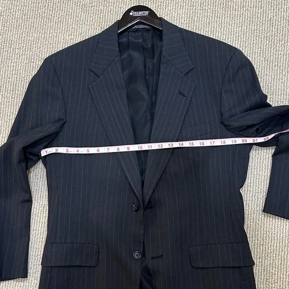 Classic Pinstripe Blazer in Charcoal